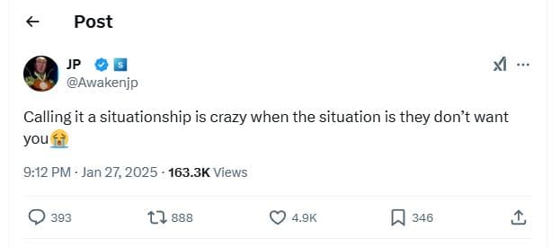 Post awakenjp calling it a situationship is crazy when the situation is they don