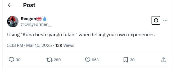 Post reagan p onlyformen_ using kuna beste yangu fulani when telling your own ex