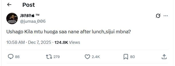 Post jbaba tm jumaa_006 ushago kila mtu huoga saa nane after lunch,sijui mbna? 1