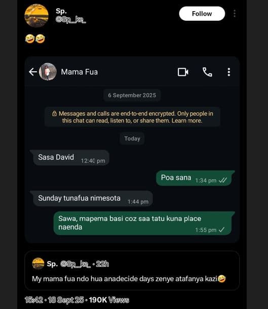 Sp 9p k follow mama fua 0 september 8 messages and calls are endtoend encrypted,