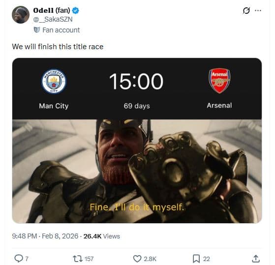 Odell fan sakaszn fan account we will finish this title race aeene 15.00 69 days