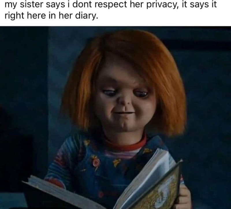 My sister says dont respect her privacy it says it right here in her diary.