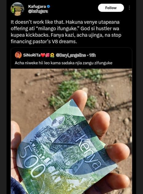 Kafugara kaiugara follow it doesn't work like that. hakuna venye utapeana offeri