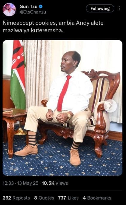 Sun tzu itschanzu following nimeaccept cookies, ambia andy alete maziwa ya kuter