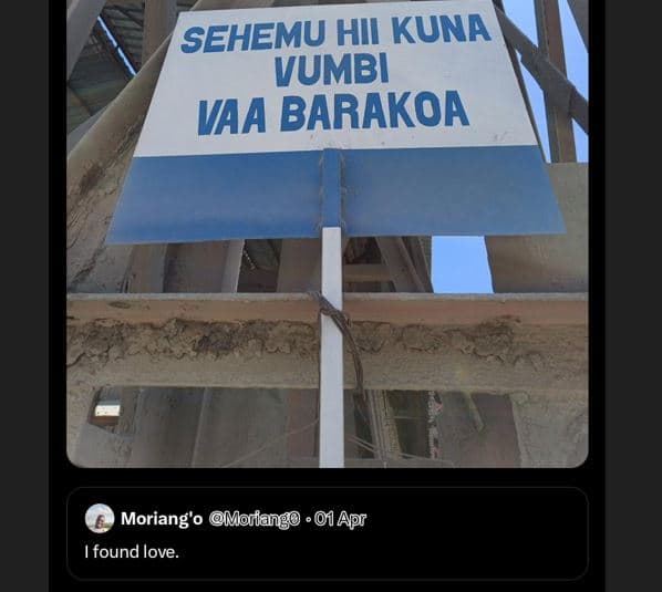 Sehemu hii kuna vumbi vaa barakoa moriang'0 motlango 01 apr found love