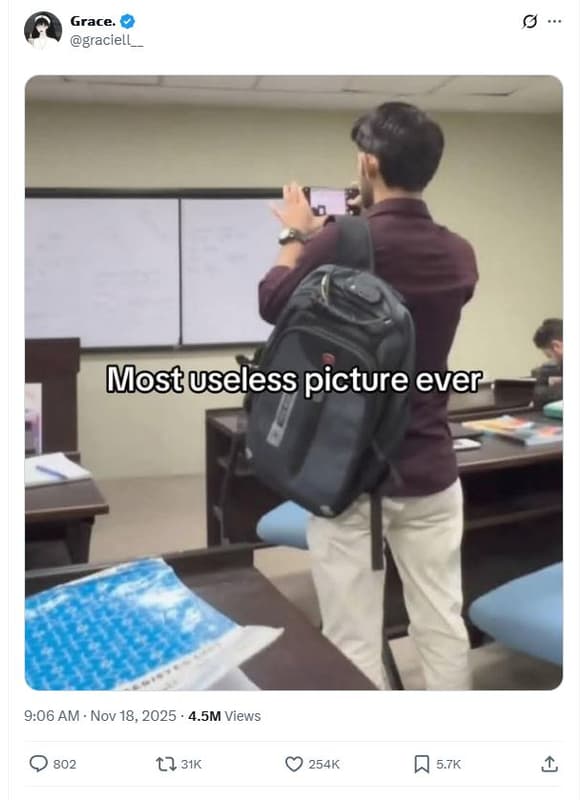 Grace graciell _ mostuseless picture ever 9.06 am nov 18, 4.5m views 802 l2 31k