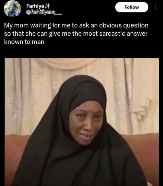 Farhiya_ fanhiliyaa follow my mom waiting for me to ask an obvious question so t