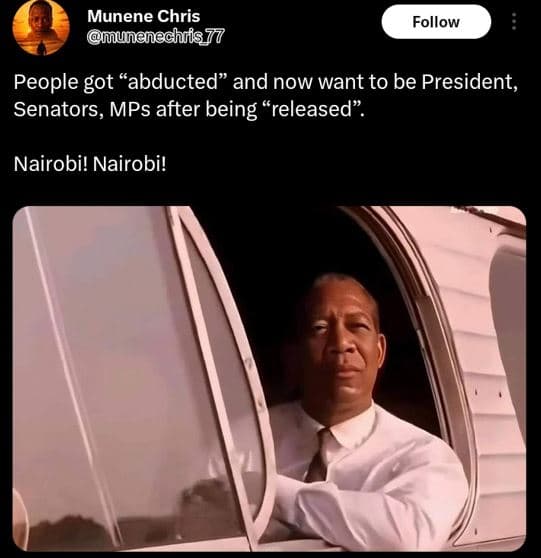 Munene chris uenochris77 follow people got abducted and now want to be president