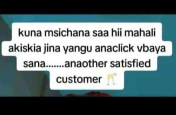 Kuna msichana saa hii mahali akiskia jina yangu anaclick vbaya sana anaother sat