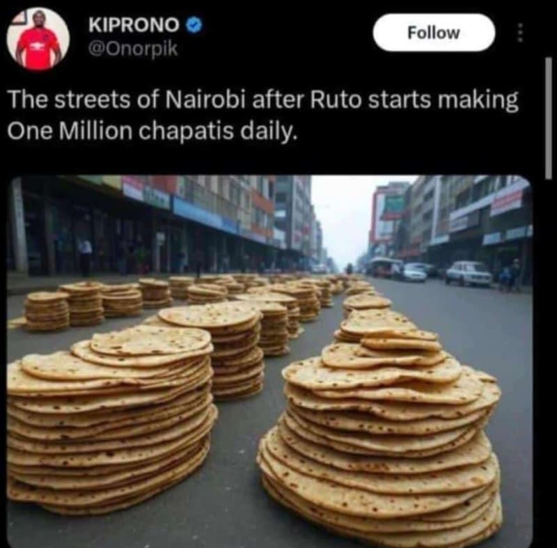Kiprono onorpik follow the streets of nairobi after ruto starts making one milli