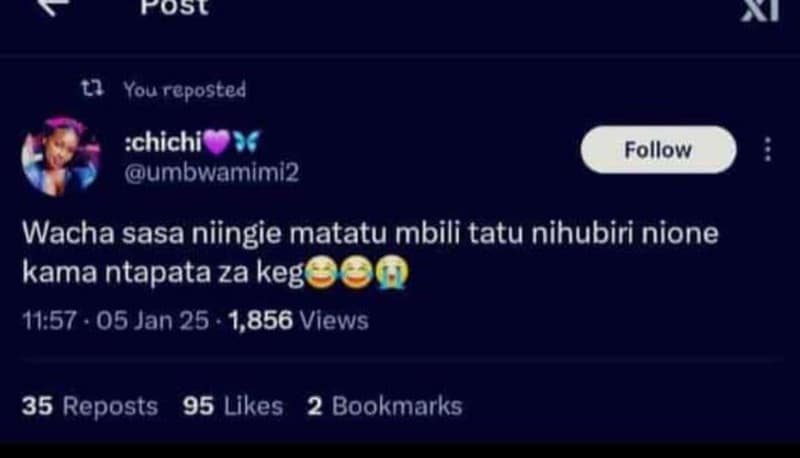 Fosl a 7 you reposted chichi umbwamimi2 follow wacha sasa niingie matatu mbili t