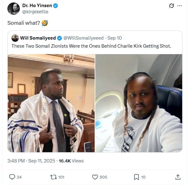 Dr. ho yinsen kinjeketile somali what? wiil somaliyeed wiilsomaliyeeed sep 10 th