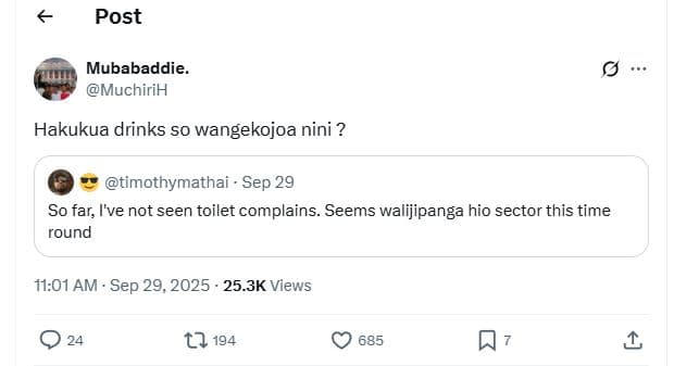 Post mubabaddie_ muchirih hakukua drinks so wangekojoa nini ? timothymathai . se