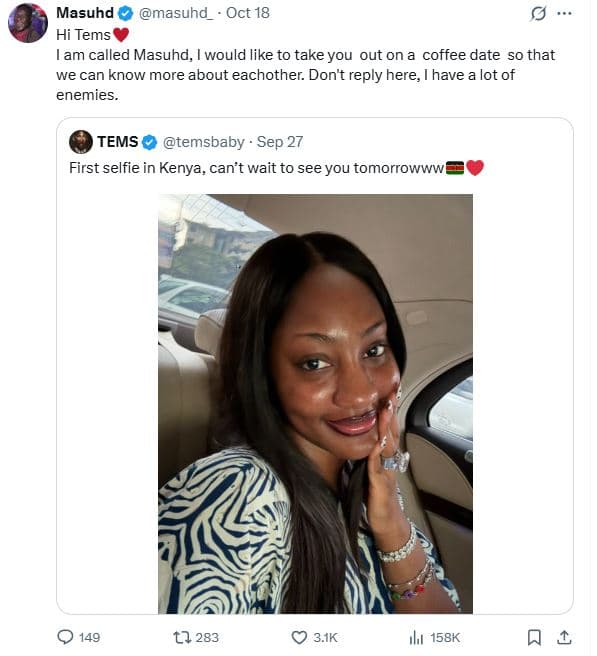 Masuhd masuhd oct 18 hi tems am called masuhd, would like to take you out ona co