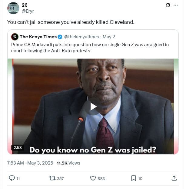 26 eryr_ you can'tjail someone you've already killed cleveland. the kenya times