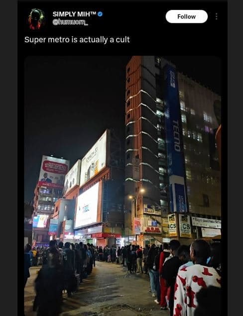 Simply mih hurmuonn follow super metro is actually a cult 1