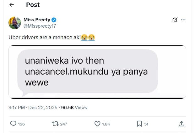 Post miss_preety misspreety17 uber drivers are a menace aki unaniweka ivo then u