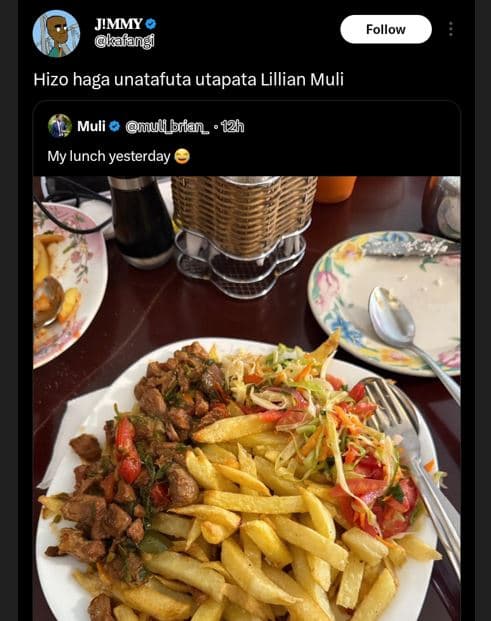 Jimmy kafangi follow hizo haga unatafuta utapata lillian muli muli ul_brian_ 12
