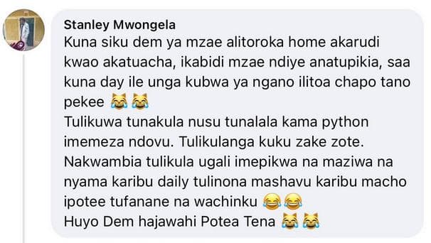 Stanley mwongela kuna siku dem ya mzae alitoroka home akarudi kwao akatuacha, ik