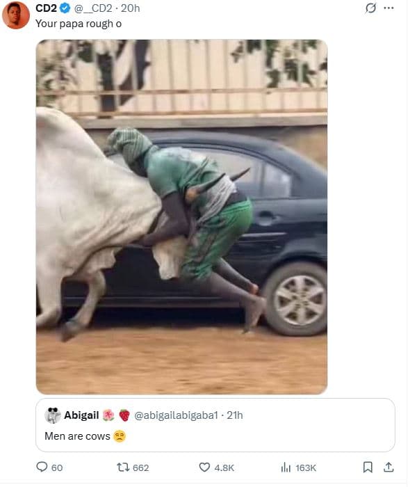 Cd2 cd2 . 20h your papa rough 0 abigail abigailabigaba1 21h men are cows l2 662