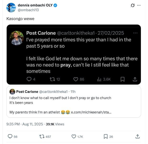 Dennis ombachi oly ombachi13 kasongo wewe post carlone carltonkithekal . 2702 iv