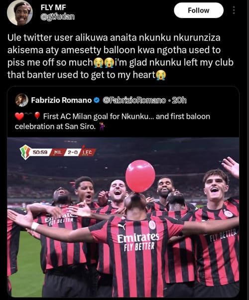 Fly mf gàudan follow ule twitter user alikuwa anaita nkunku nkurunziza akisema a