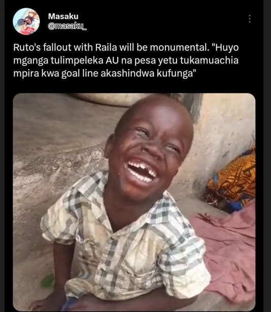 Masaku masaku ruto's fallout with raila will be monumental. huyo mganga tulimpel