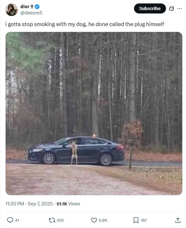 Dior deeore5 subscribe gotta stop smoking with my dog he done called the plug hi