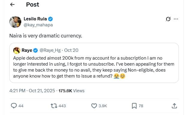 Post lesilo rula kay_mahapa naira is very dramatic currency. raye raye_hg oct 20